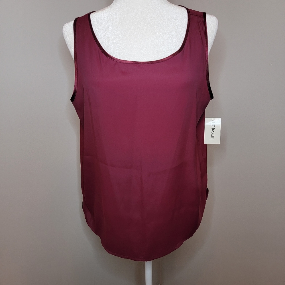 NWT Burgundy sleeveless blouse - petite large